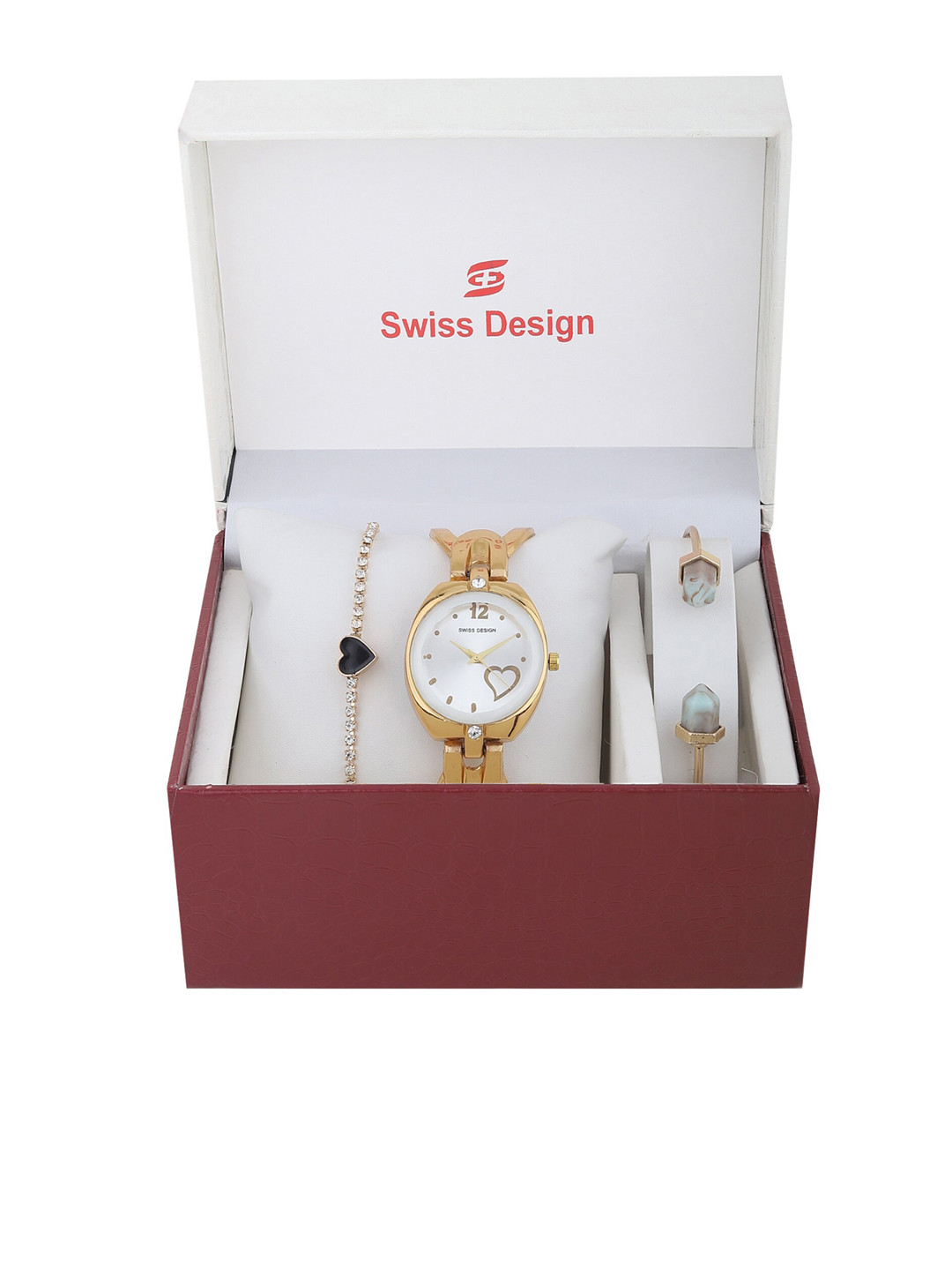 Buy Swiss Design Women Gold Watch Gift Set SD Watch Gift Set 17 Watch
