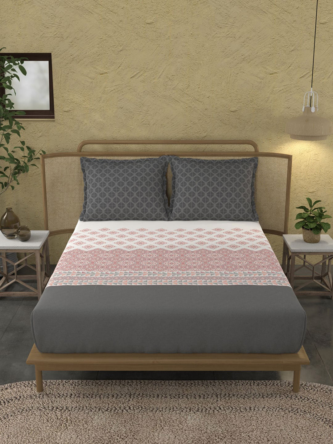 Buy MYTRIDENT Unisex Grey Bedsheets Bedsheets for Unisex 19959538