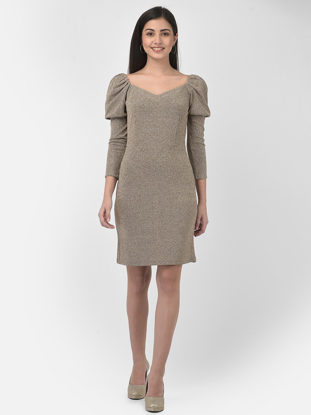 Buy Eavan Gunmetal Toned Bodycon Dress Dresses for Women 19965374