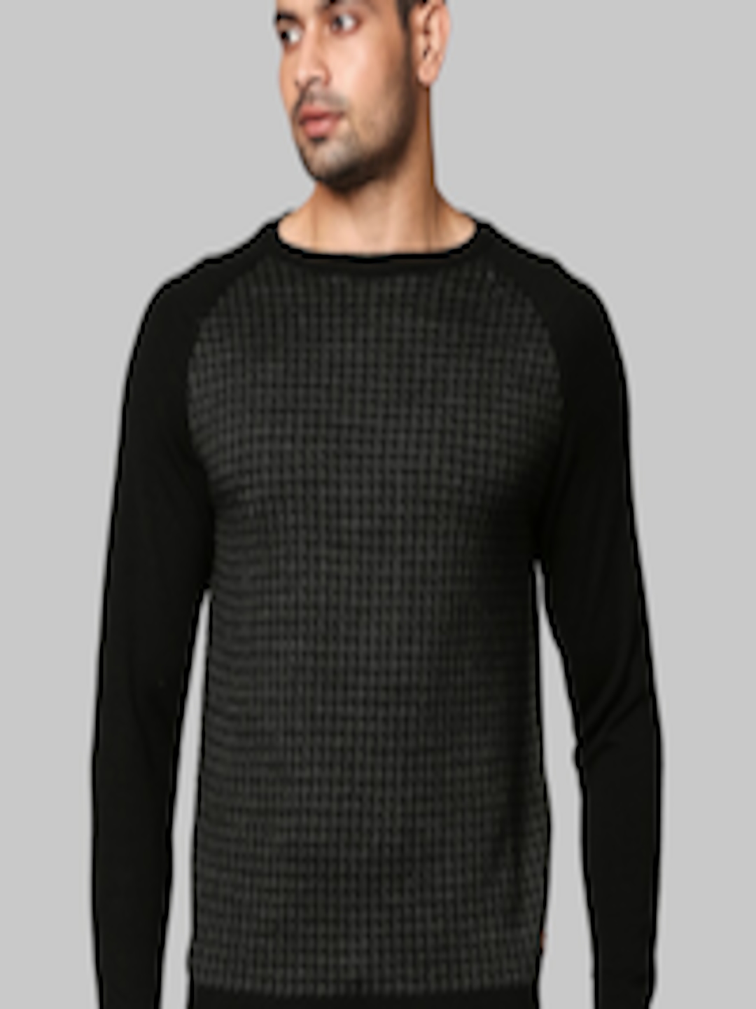 Buy Raymond Men Black Self Design Pullover - Sweaters for Men 19968552 ...