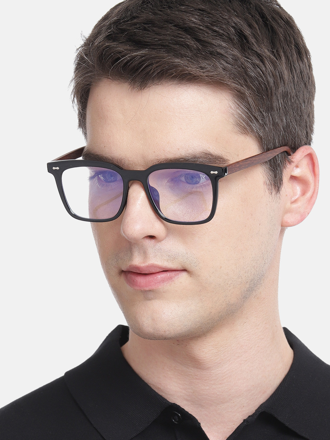 Buy Voyage Unisex Black & Brown Full Rim Square Frames Frames for