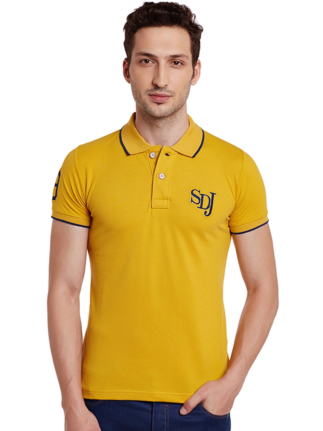 Buy Duke Men Yellow Solid Polo Collar T Shirt - Tshirts for Men 1998659 ...