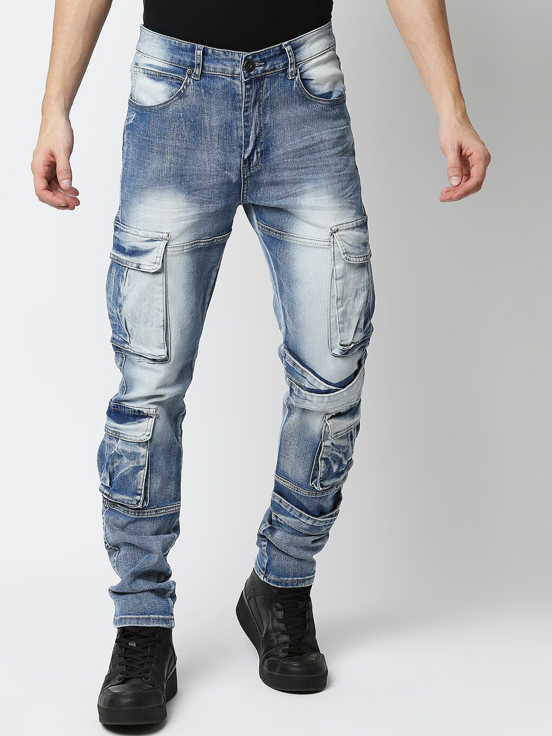Buy WAIMEA Men Blue Relaxed Fit Mildly Distressed Heavy Fade