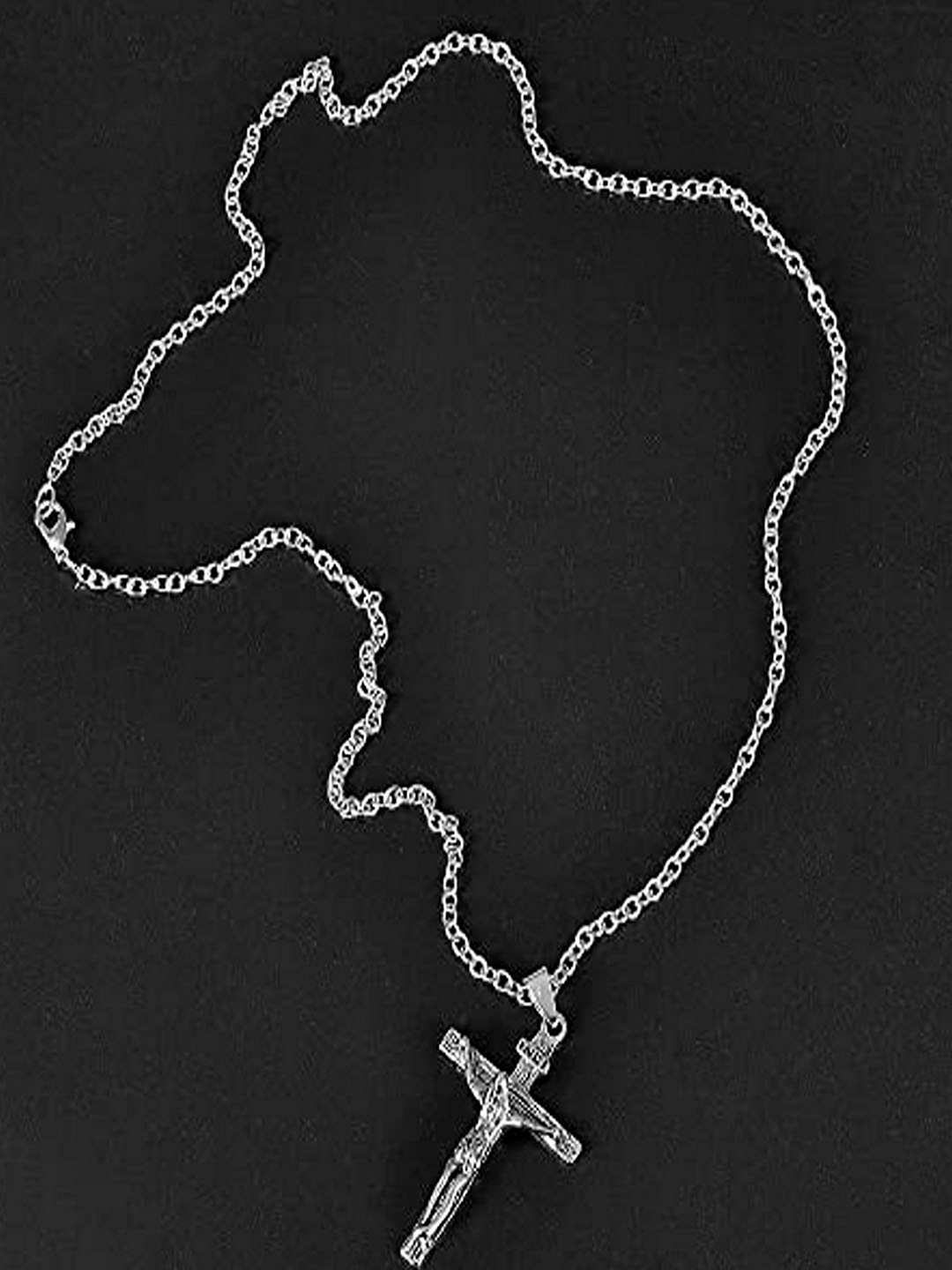 Buy UNIVERSITY TRENDZ Silver Plated Stainless Steel Jesus Christ Cross