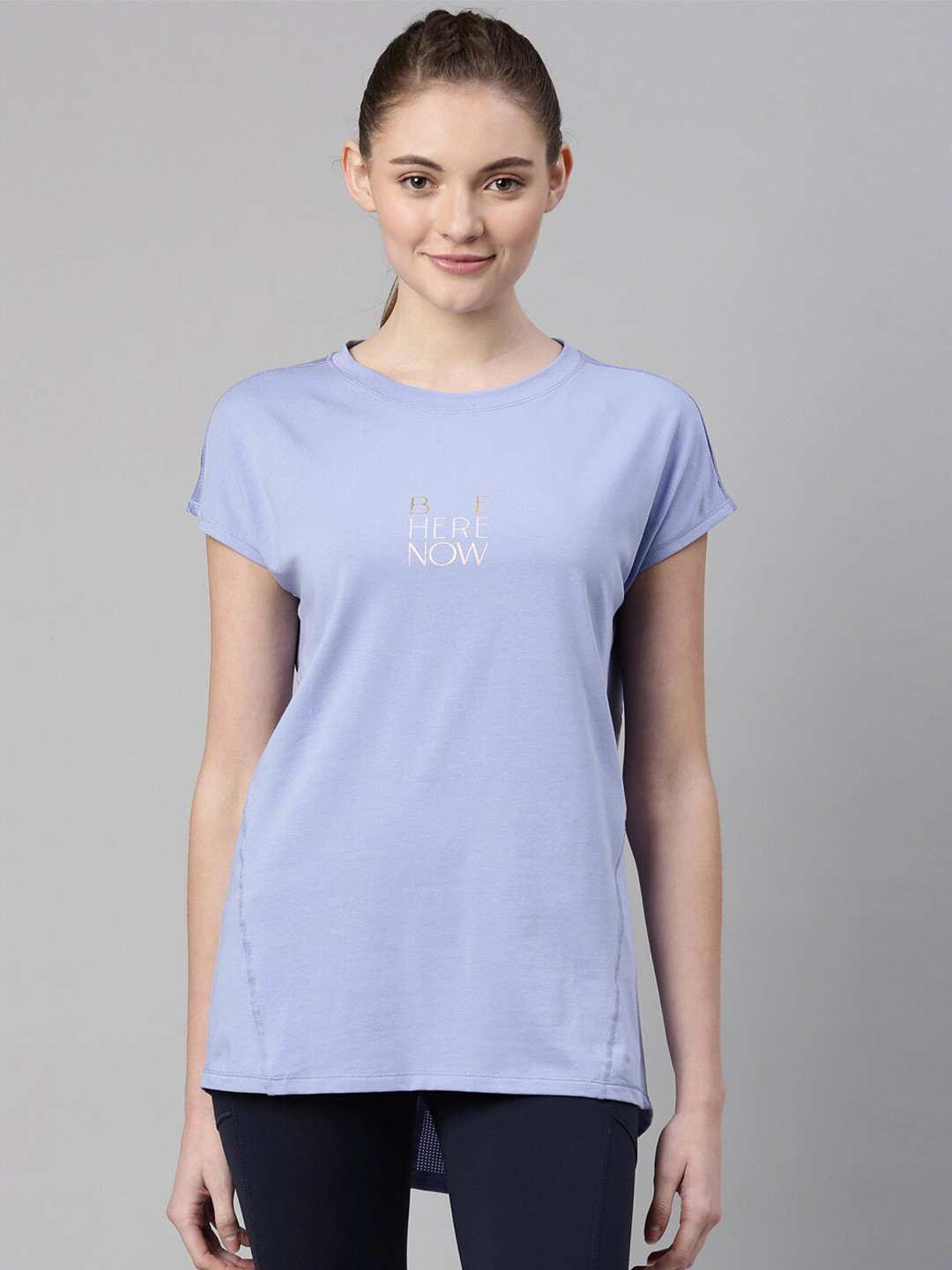 Buy Enamor Women Purple Typography Antimicrobial T Shirt Tshirts for