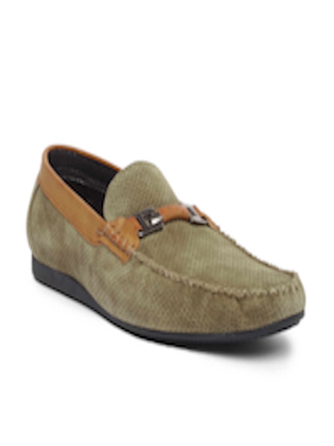 Buy San Frissco Men Olive Green Suede Loafers - Casual Shoes for Men ...