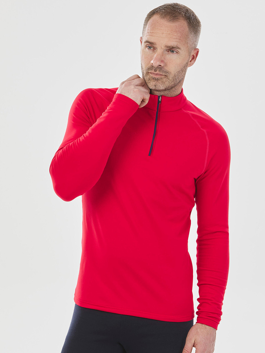Buy WEDZE By Decathlon Men Red Solid Thermal Tops Thermal Tops for