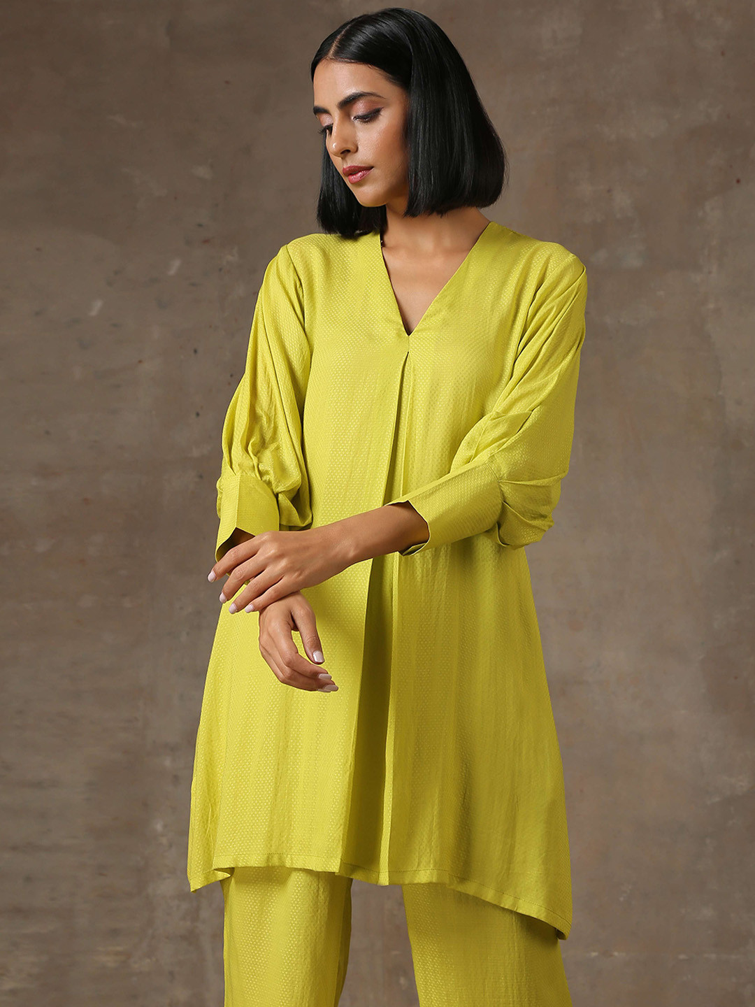 Lemon Green Kurta & Skirt Set