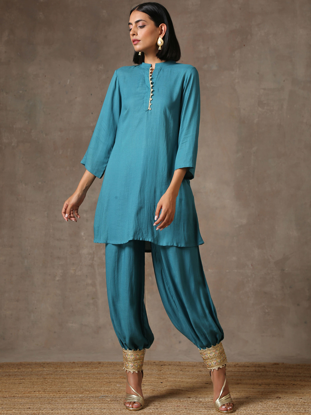 Clare Wool Green Kurta Set main image 1