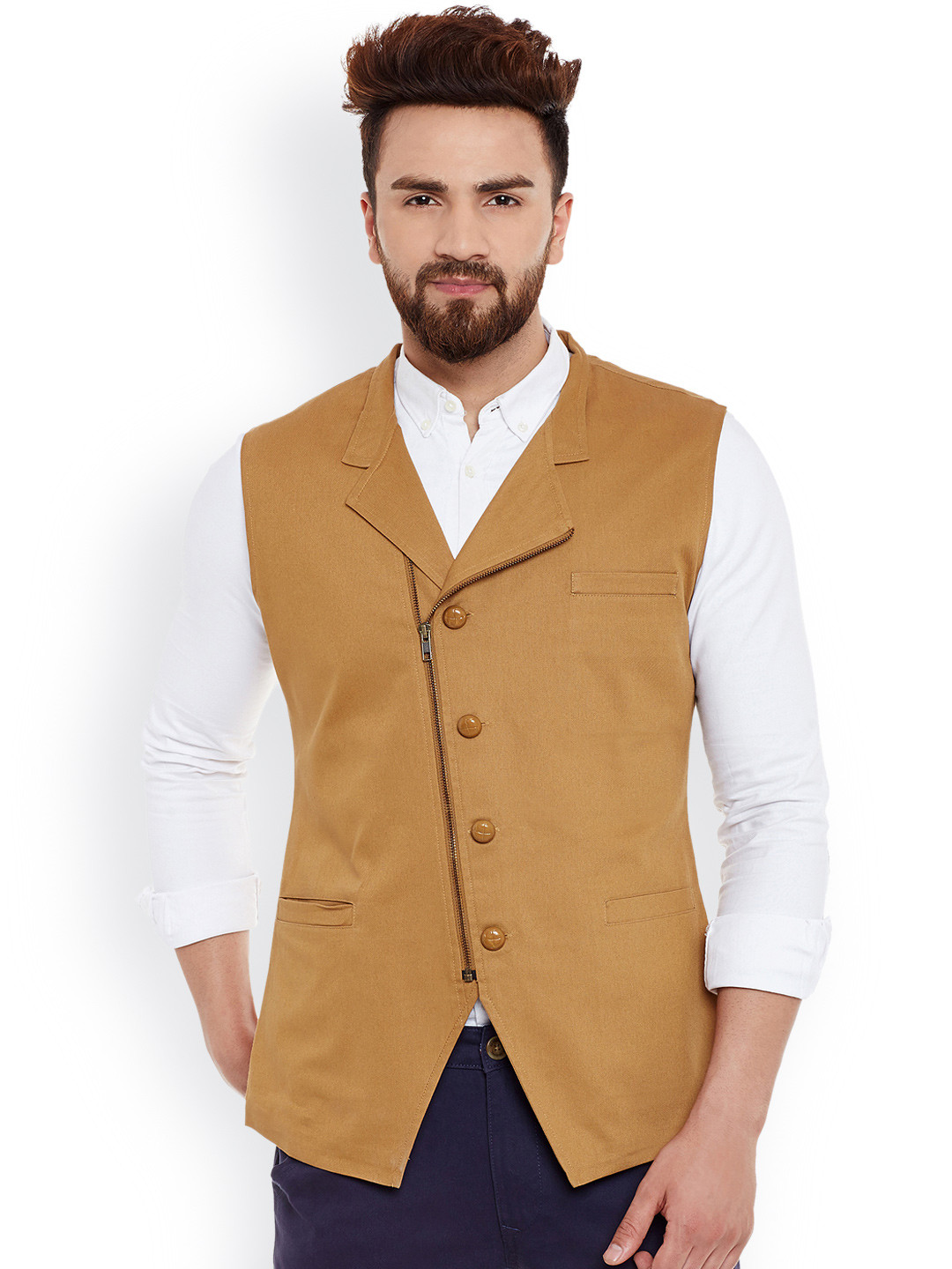 Buy Hypernation Khaki Waistcoat Waistcoat for Men 2002364 Myntra