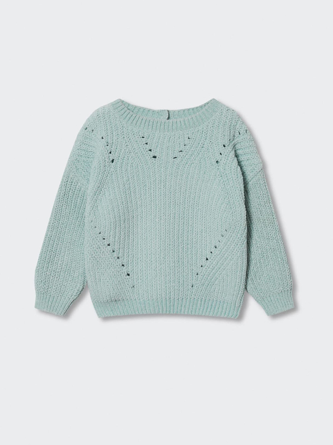 Buy Mango Kids Girls Mint Green Solid Open Knit Pullover Sweaters for