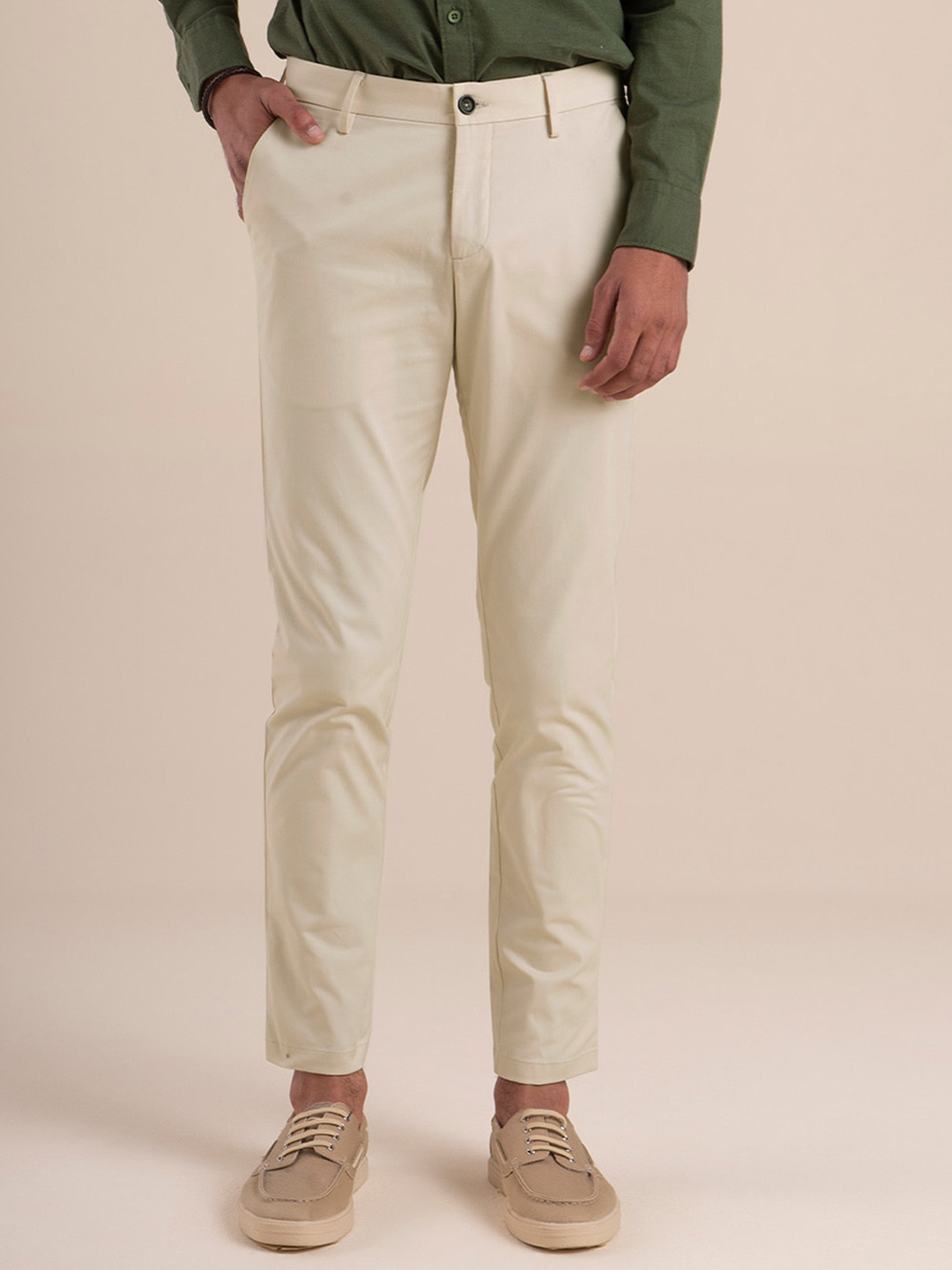 Buy Andamen Men Beige Slim Fit Chinos Trouser Trousers for Men