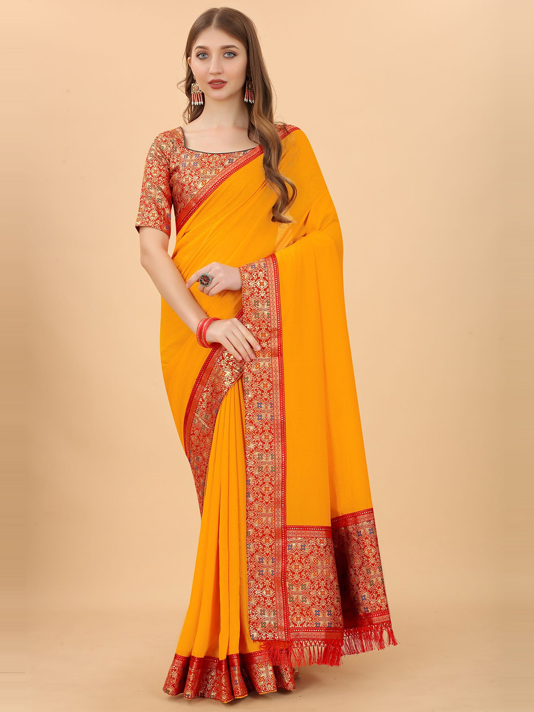 yellow saree (NIRVI) main image 1