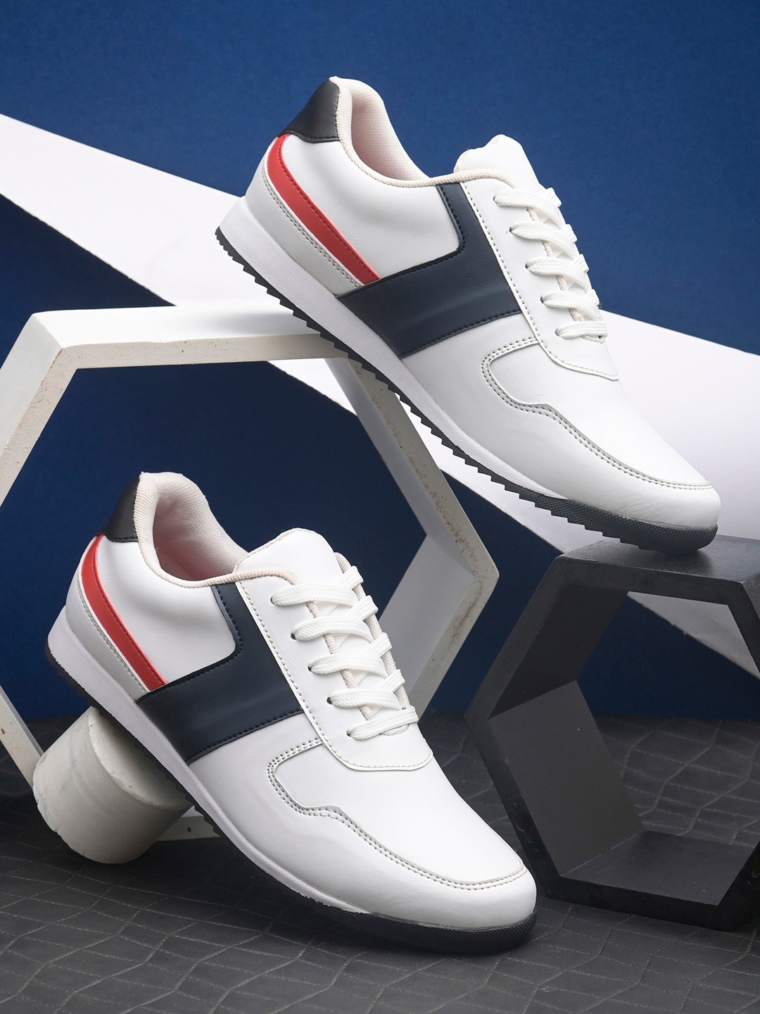 Buy Roadster Men White Patterned Casual Sneakers - Casual Shoes for Men ...