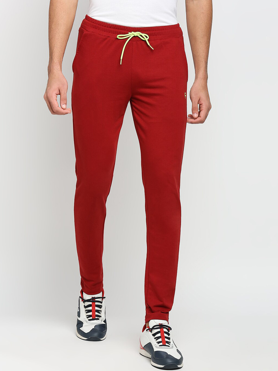 Buy FiTZ Men Maroon Solid Anti Odour Slim Fit Track Pant Track Pants