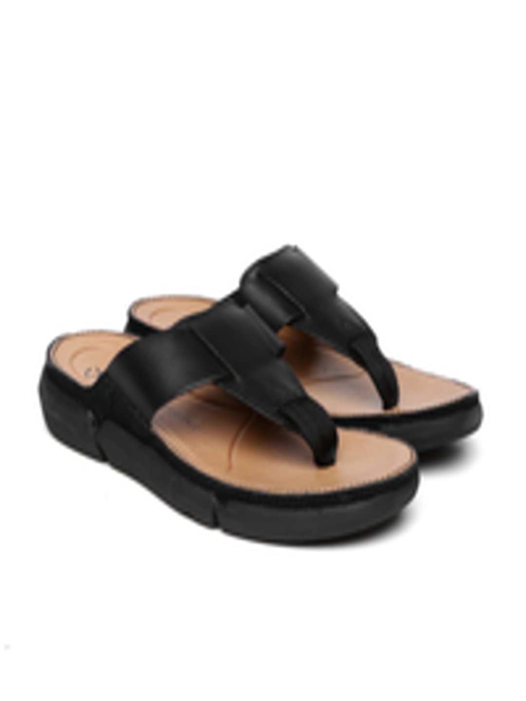 Buy Clarks Men Black Leather Sandals - Sandals for Men 2002867 | Myntra