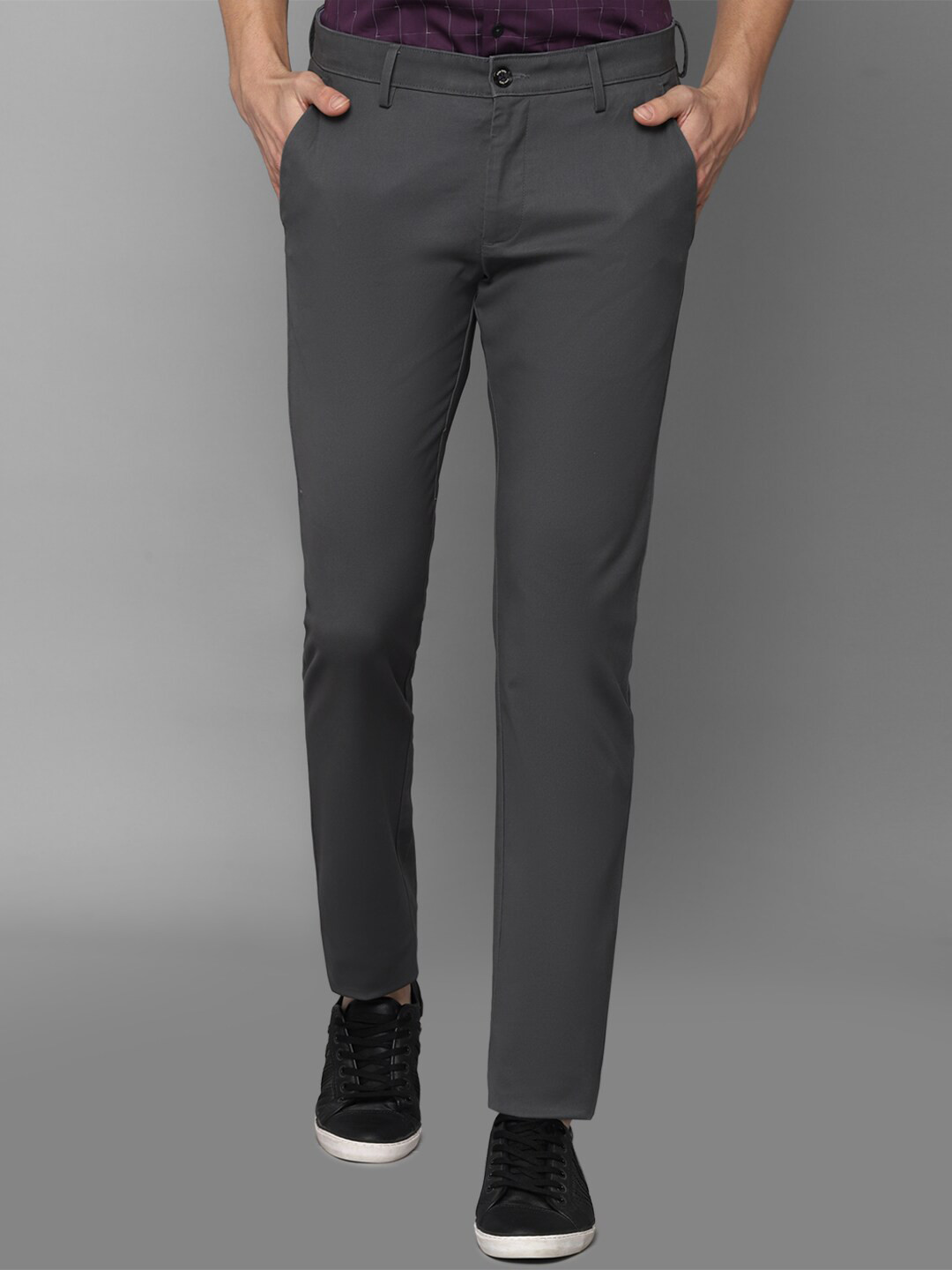 Buy Allen Solly Men Grey Slim Fit Trouser - Trousers for Men 20034246 ...