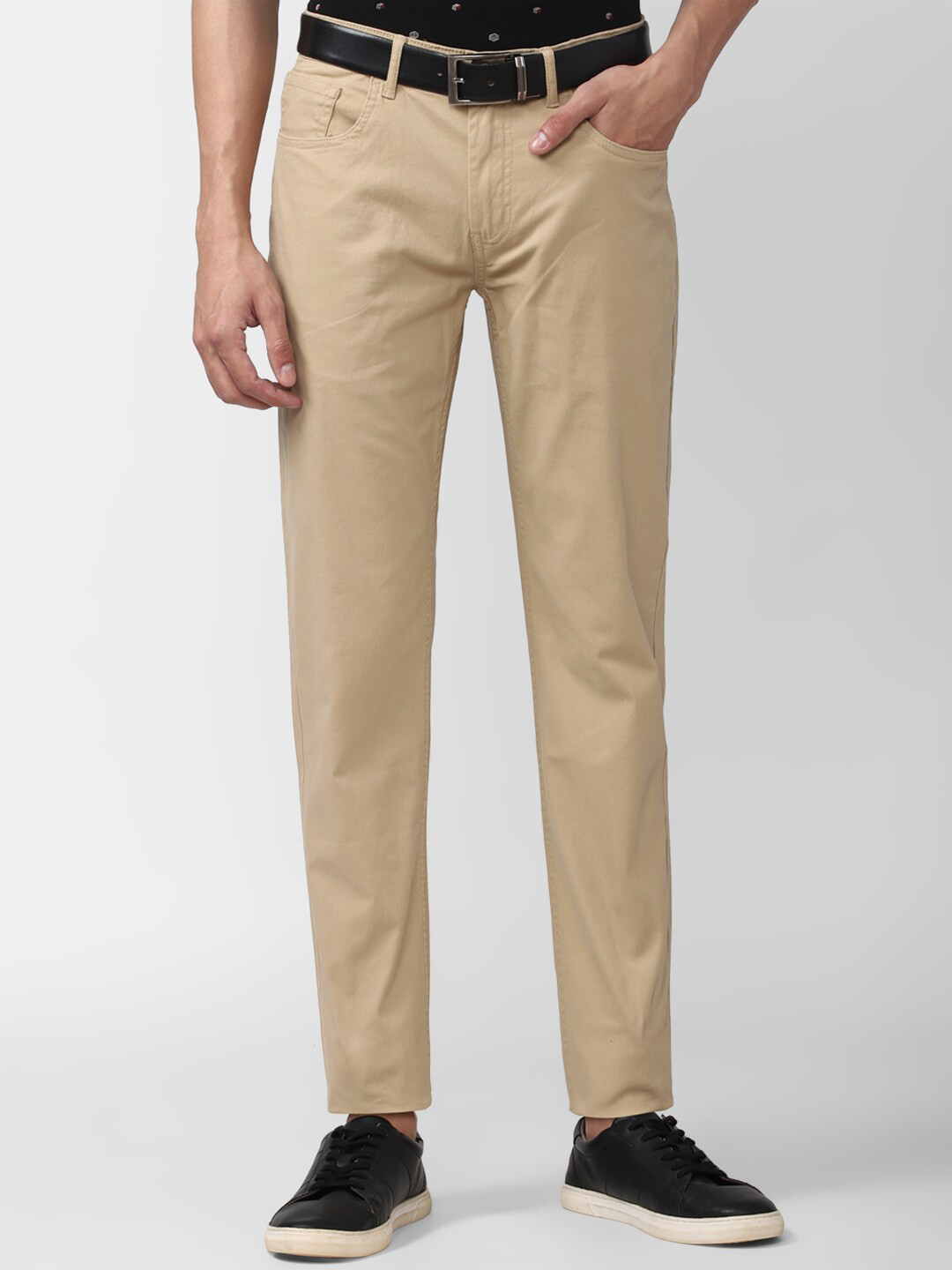 Buy Peter England Casuals Men Khaki Slim Fit Formal Trousers Trousers
