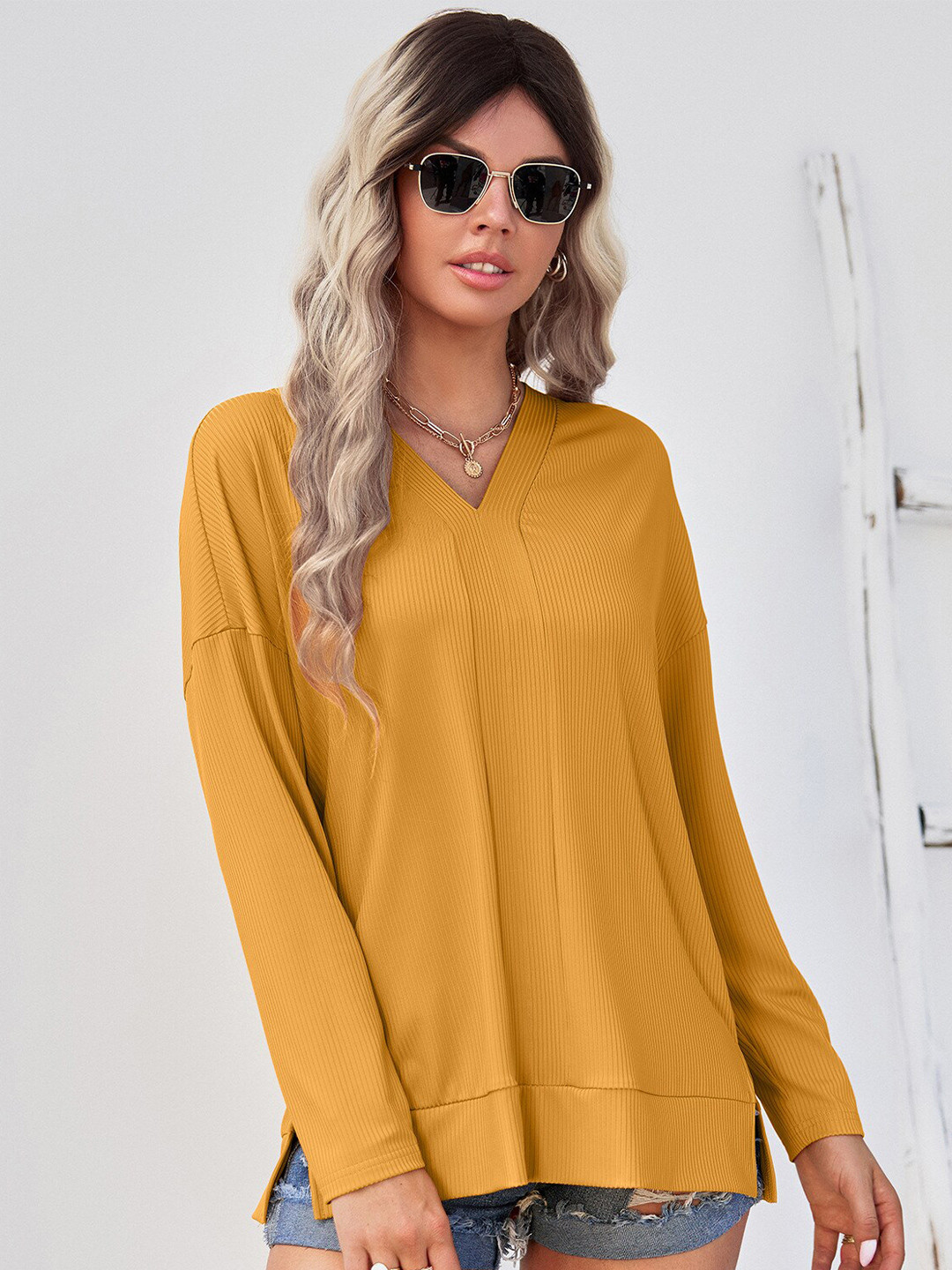 Buy La Aimee Bright Yellow Solid Top Tops for Women 20035500 Myntra