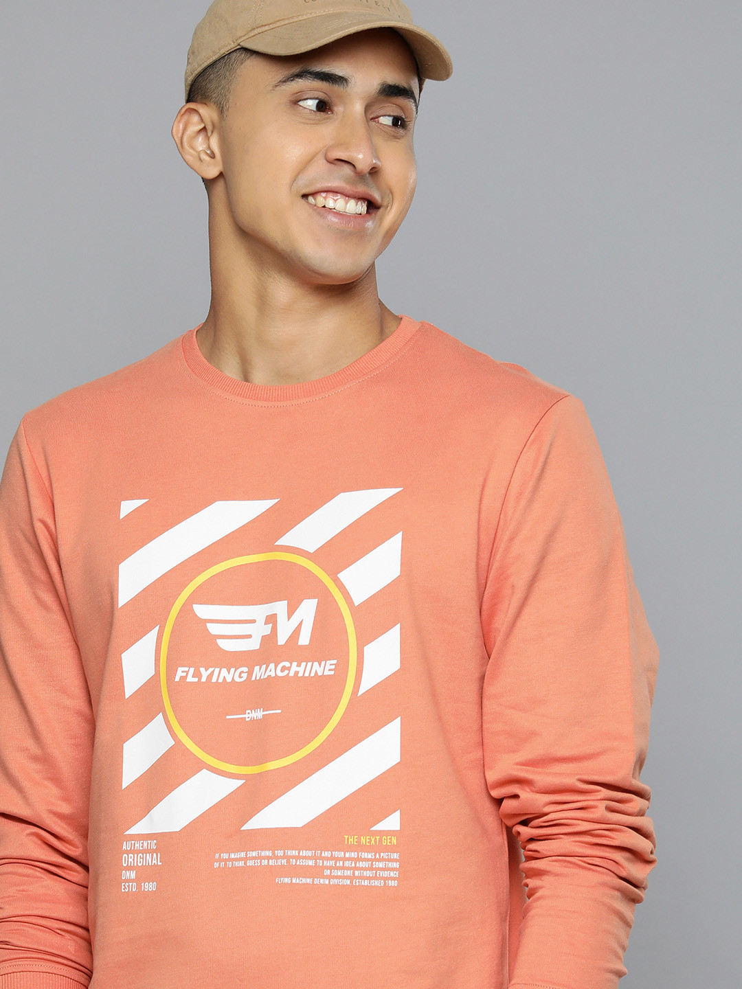 Flying machine orange sweatshirt Clearance