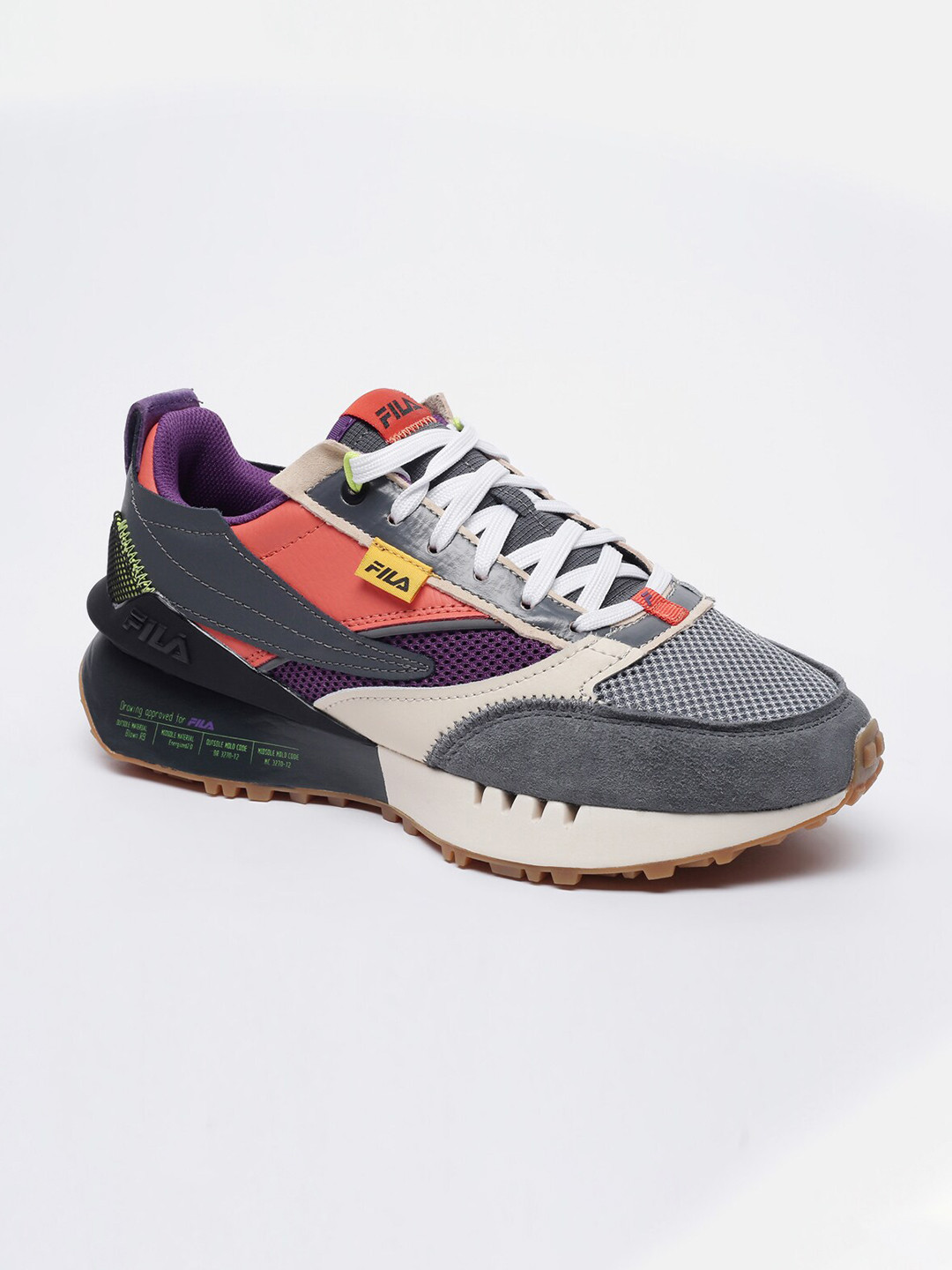 Buy FILA Men Grey & Rust Red RENNO N GENERATION Running Sports Shoes ...