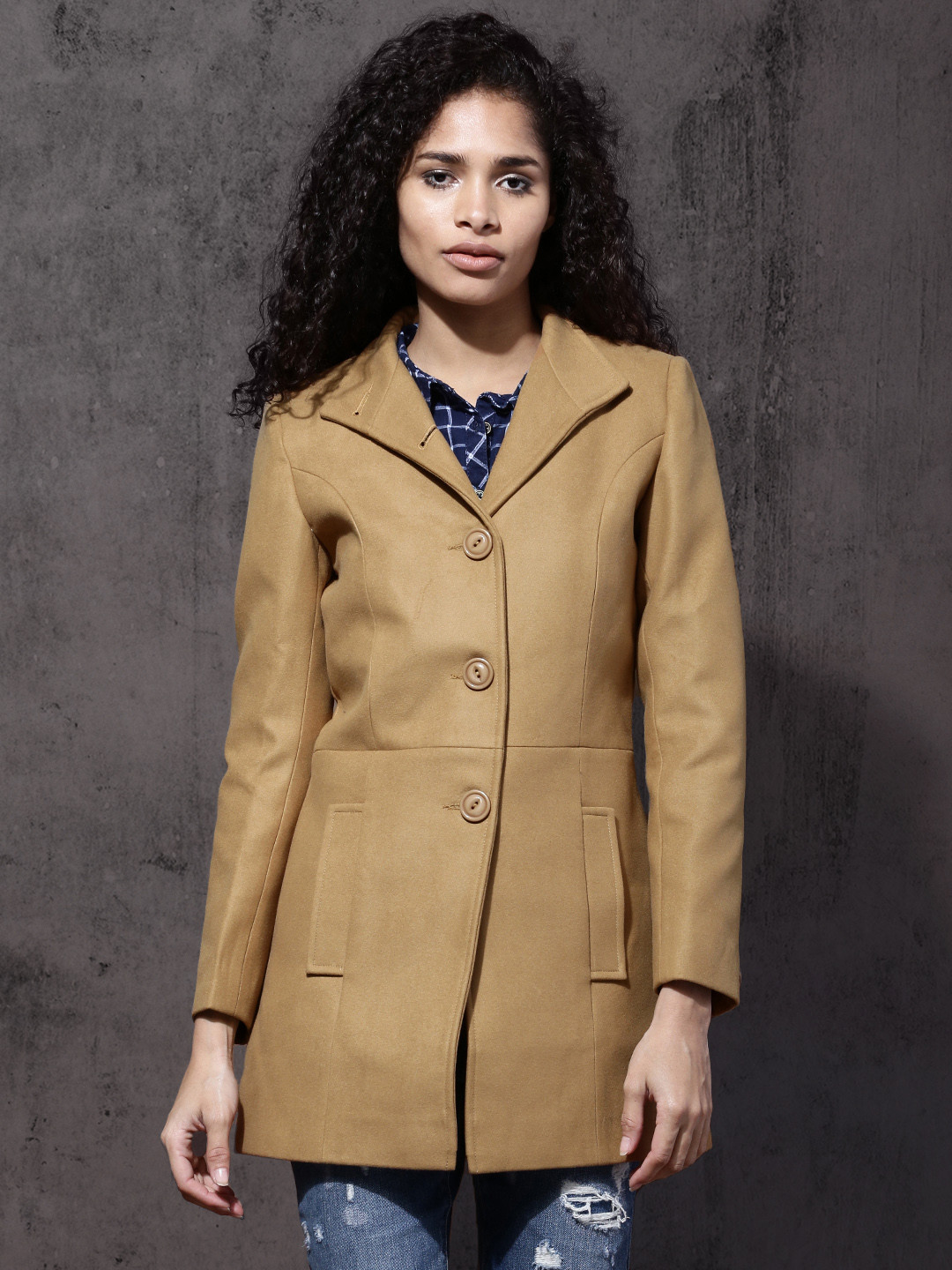 Buy Roadster Khaki Coat Coats for Women 2004572 Myntra