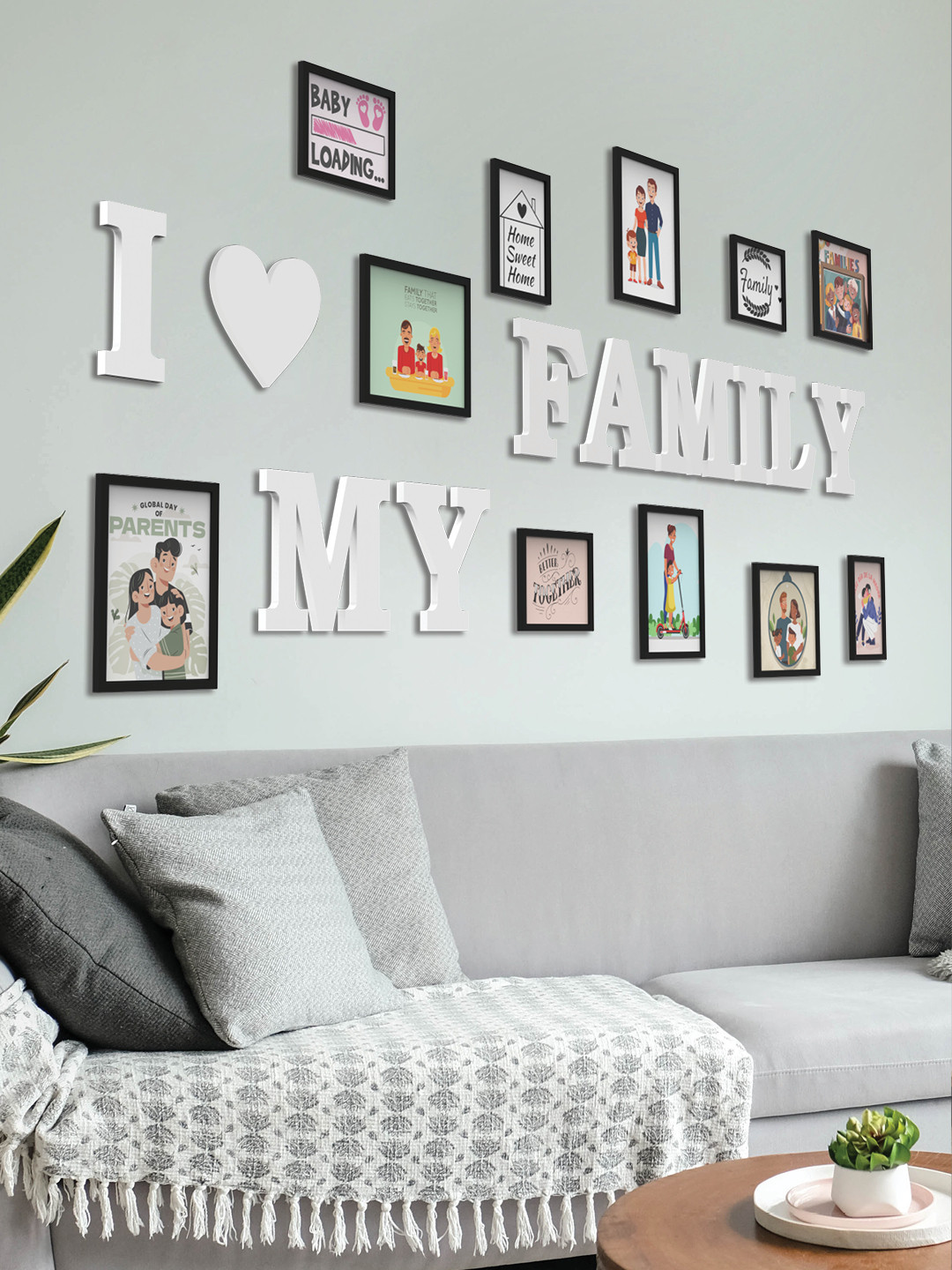 Buy RANDOM Black Set Of 10 Black 3D Collage Photo Frames Photo Frames