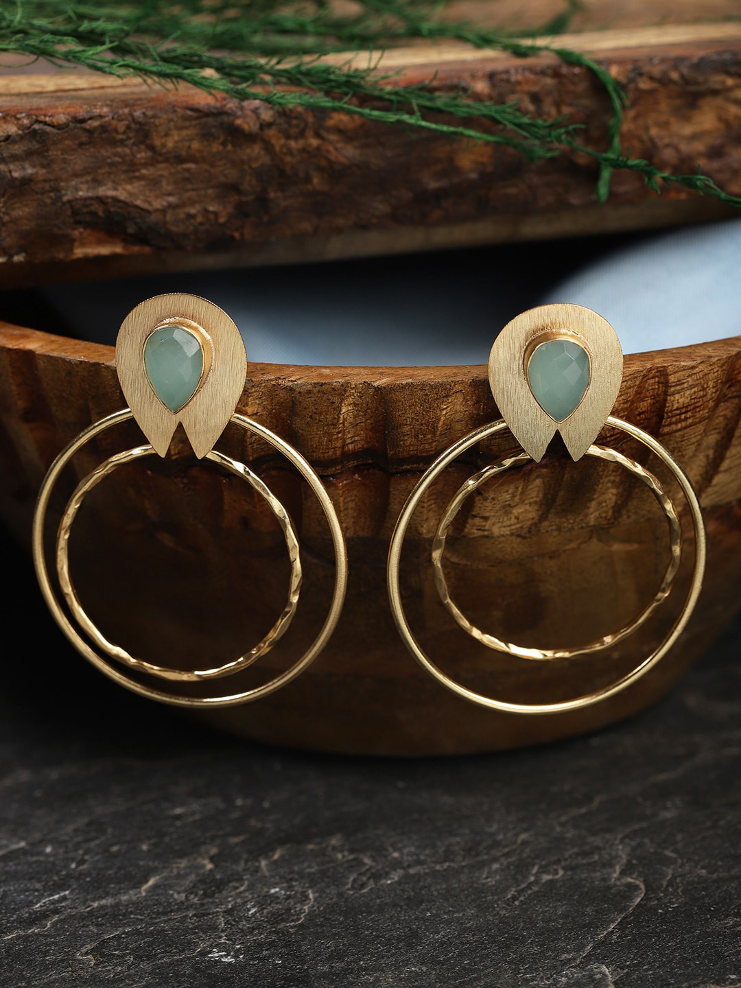 jewelry - berserk - Gold Plated Amethyst Drop Loops main image 0