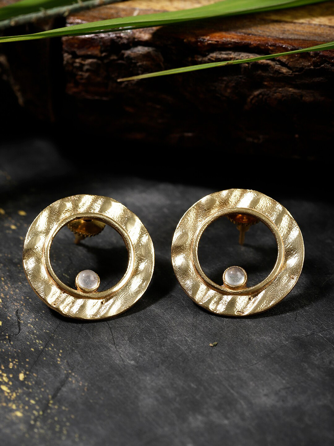 jewelry - berserk - gold plated flat disc earrings main image 1
