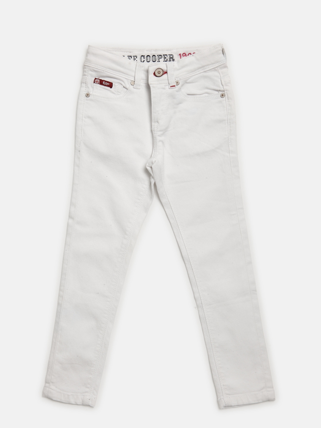 Buy Lee Cooper Girls White Slim Fit Mid Rise Clean Look Stretchable ...