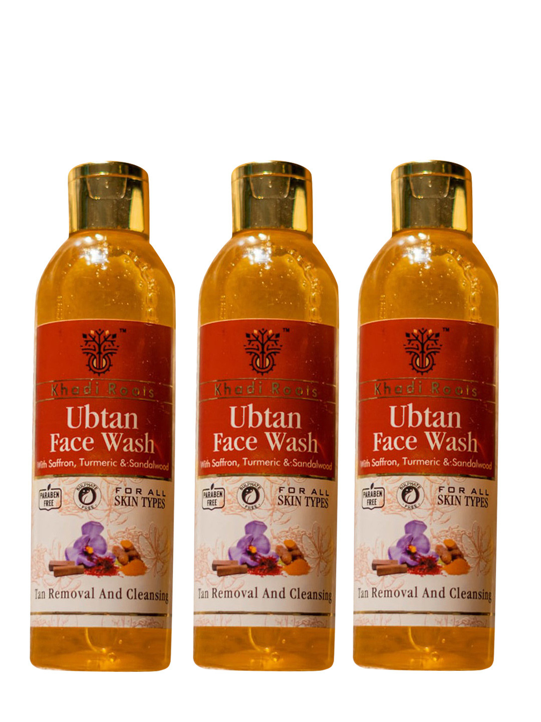 Buy Khadi Roots Set Of 3 Ubtan Face Wash For Tan Removal & Cleansing