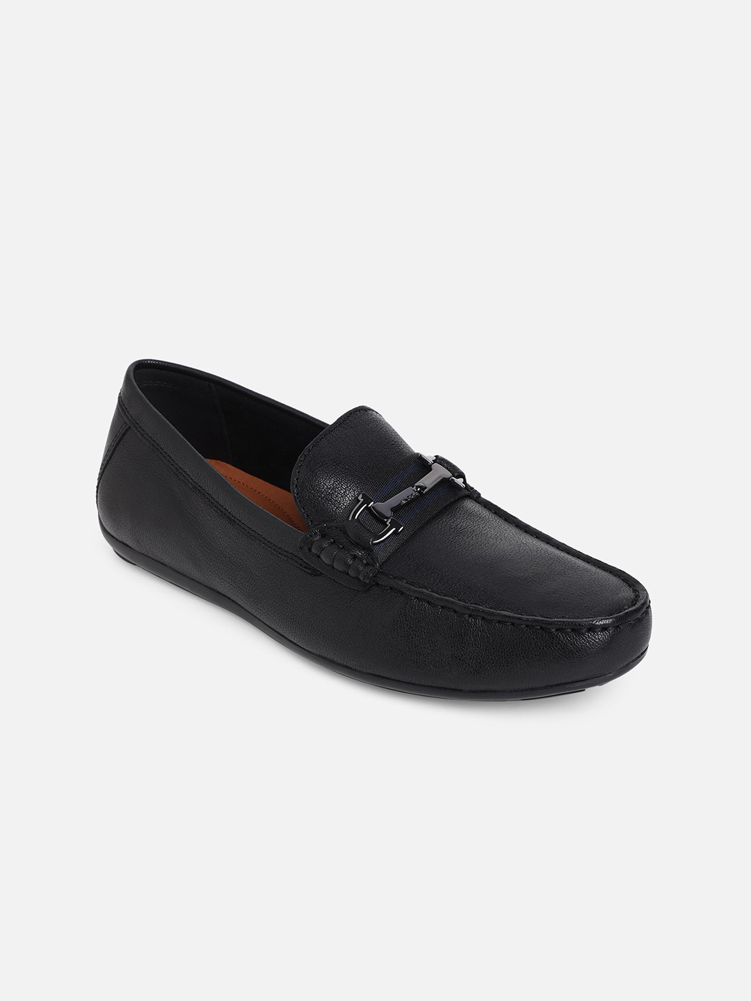Buy ALDO Men Black Textured Leather Loafers Casual Shoes for Men