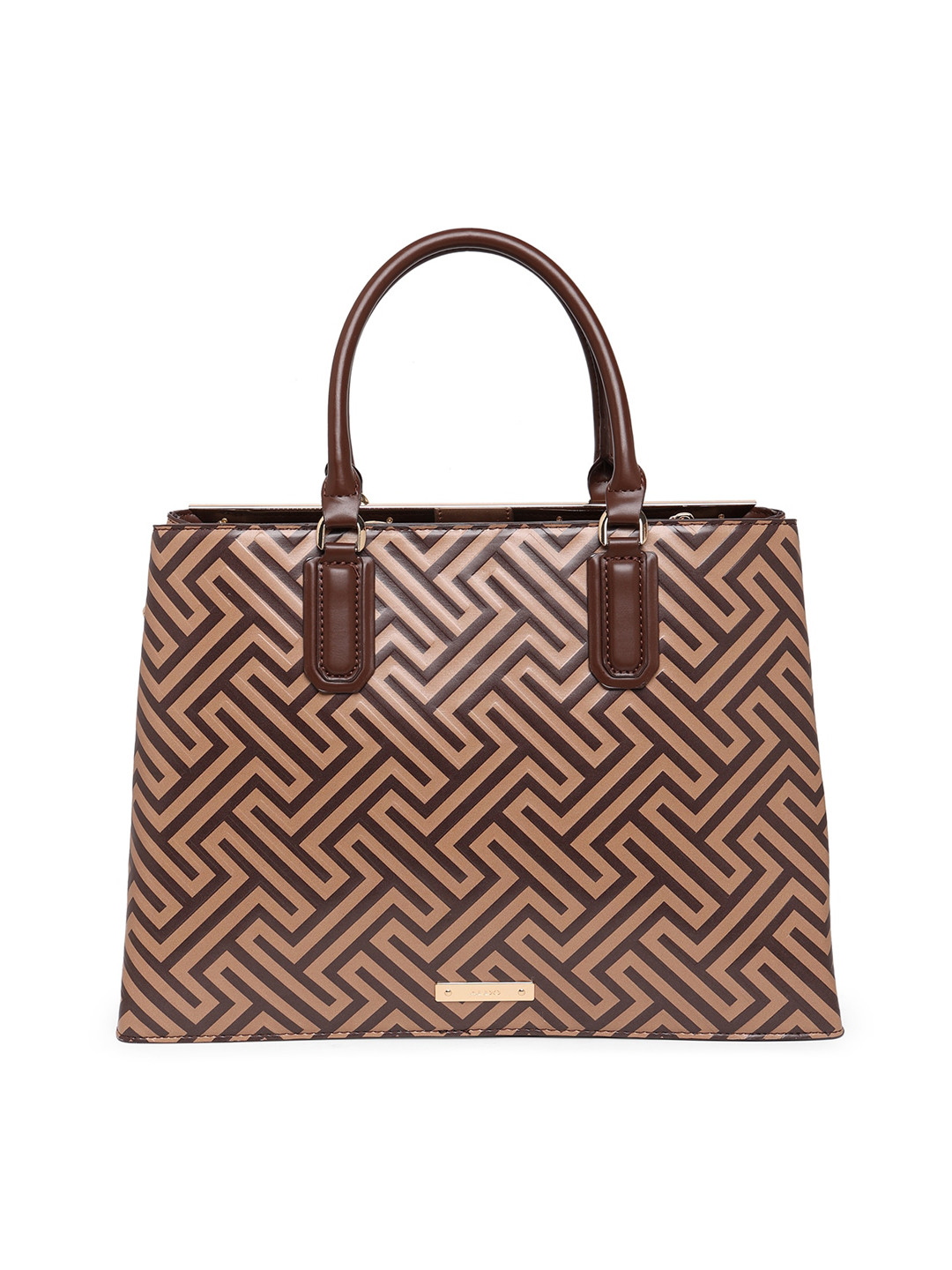 Buy ALDO Brown PU Structured Handheld Bag With Quilted Handbags for
