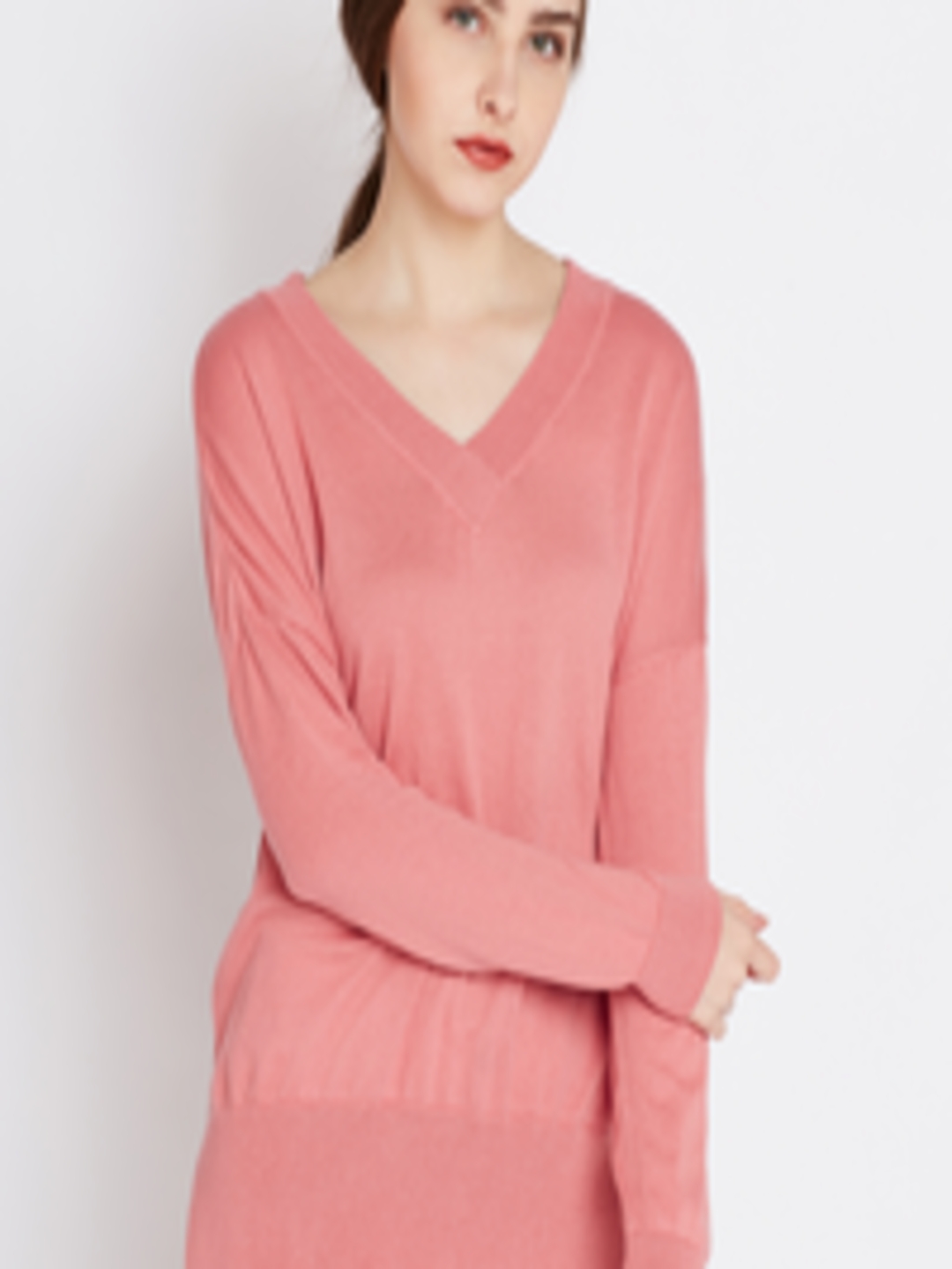 Buy United Colors Of Benetton Women Pink Solid Pullover - Sweaters for ...