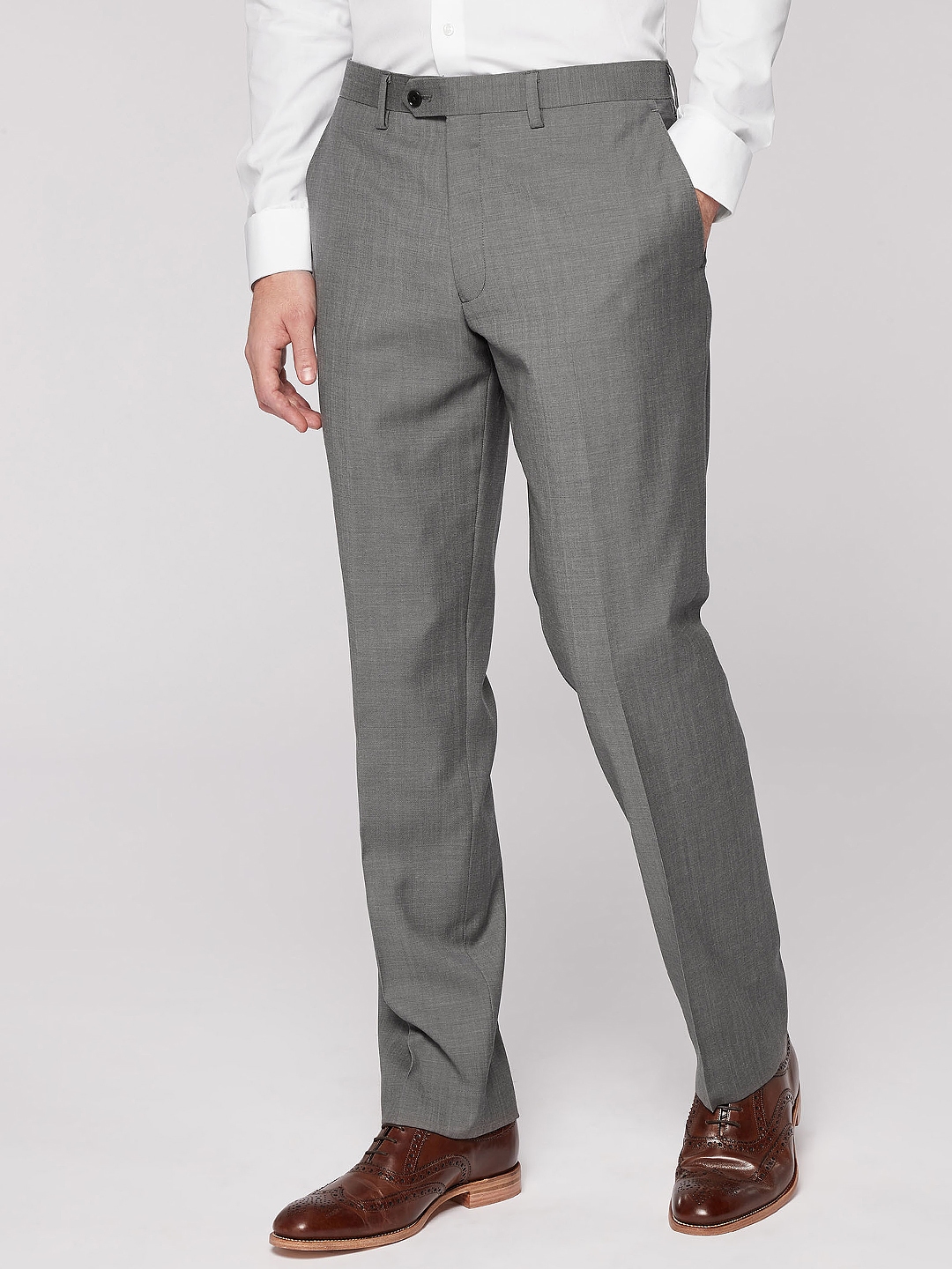 Buy Next Men Grey Slim Fit Formal Trousers - Trousers for Men 2007053 ...
