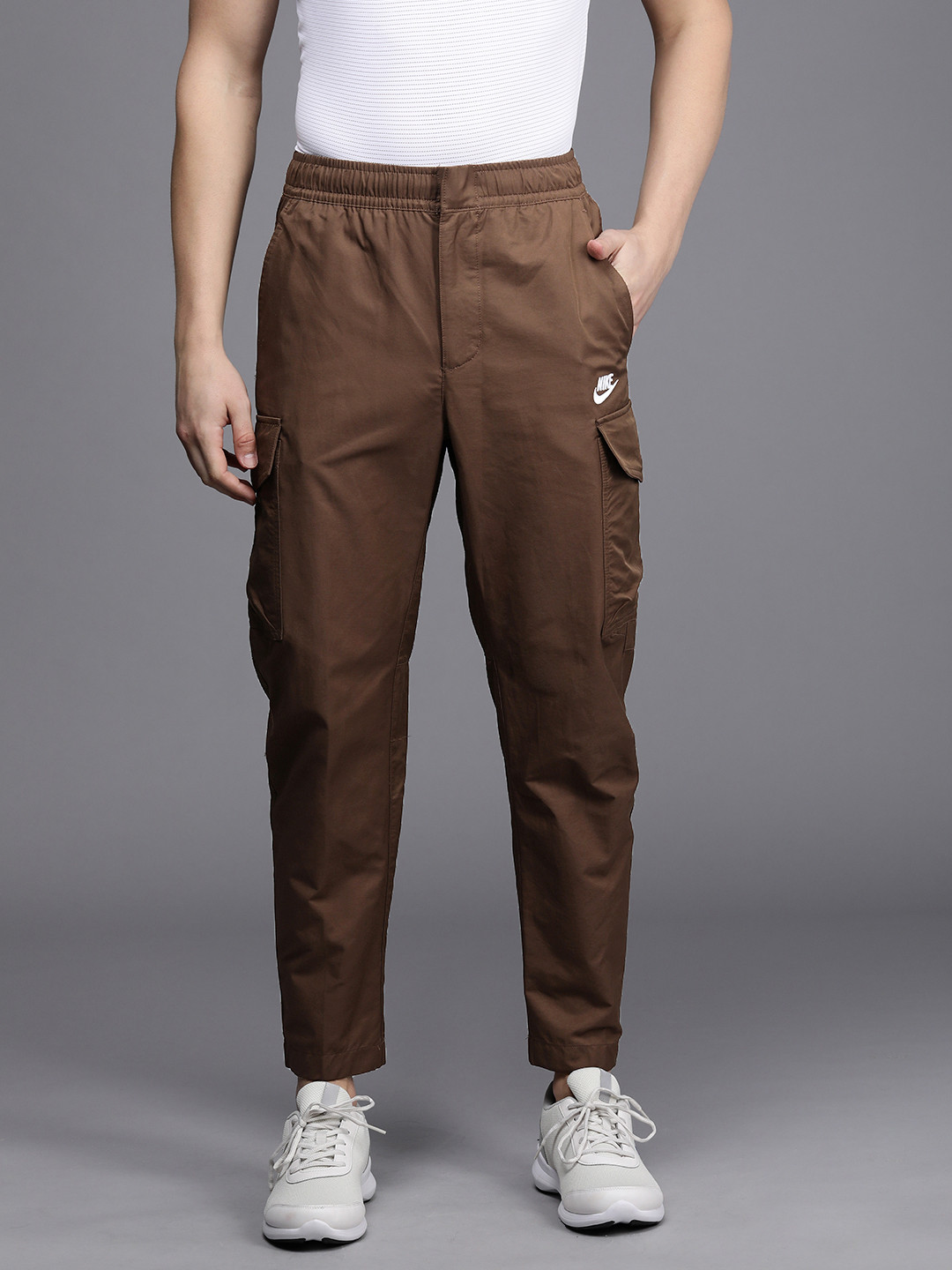 Buy Nike Sportswear Men Brown Unlined Utility Cargo Pants Track Pants