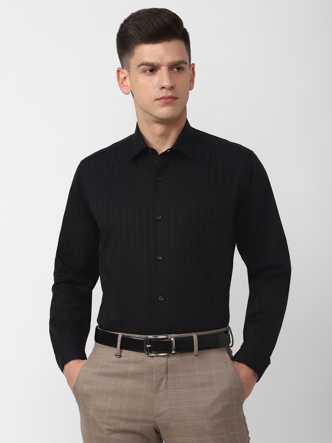 Buy Van Heusen Men Black Formal Shirt Shirts for Men 20074778 Myntra