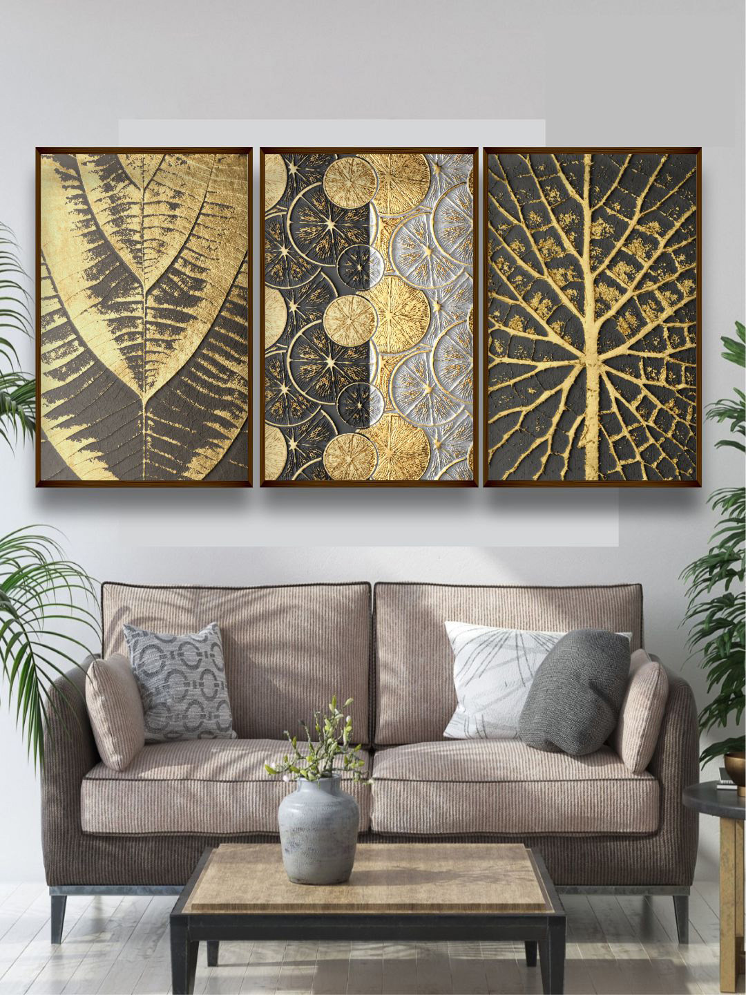 Buy The Art House Set Of 3 Brown Abstract Painting Wall Art Wall Art