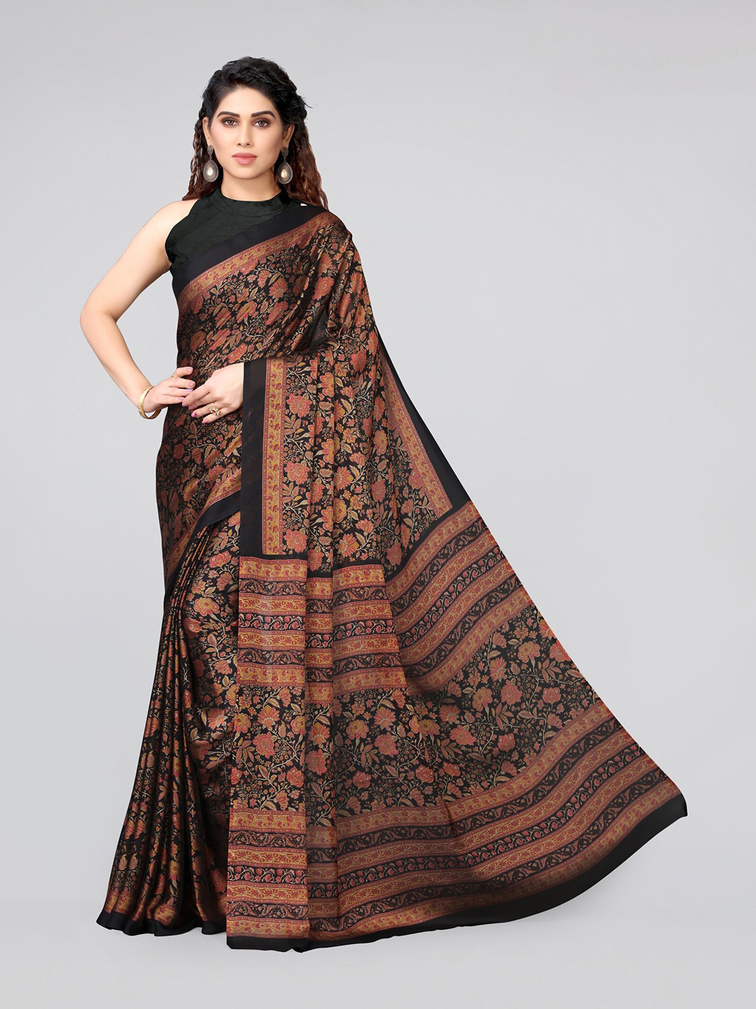 Reversible Black Maroon Kalamkari Koti