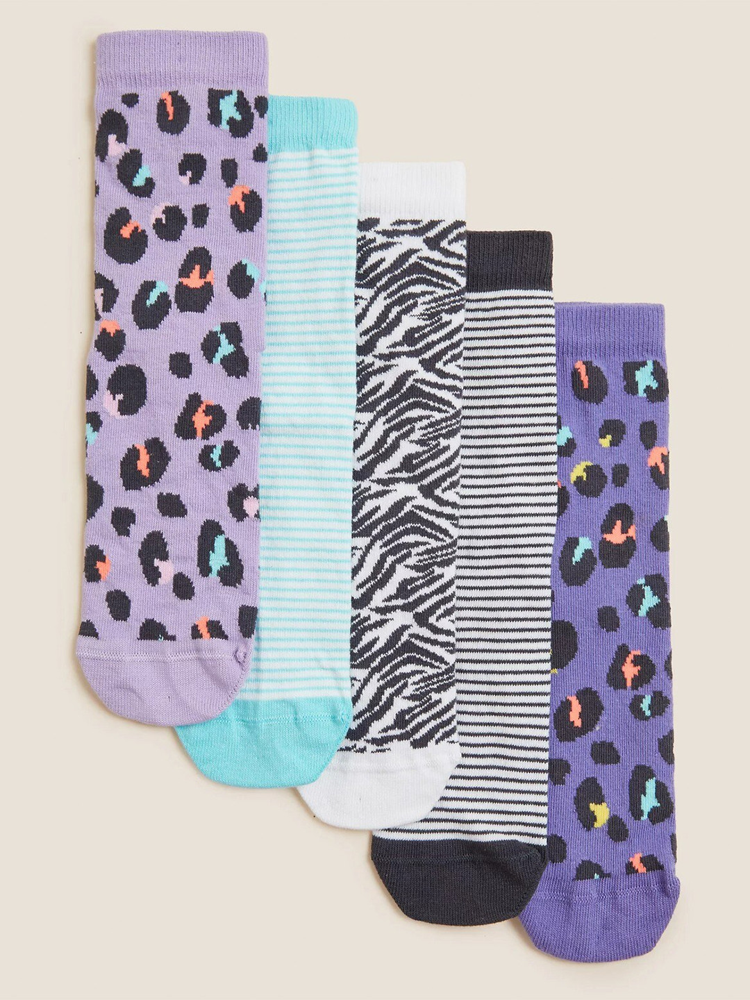 Buy Marks & Spencer Infants Girls Pack Of 5 Patterned Ankle Length
