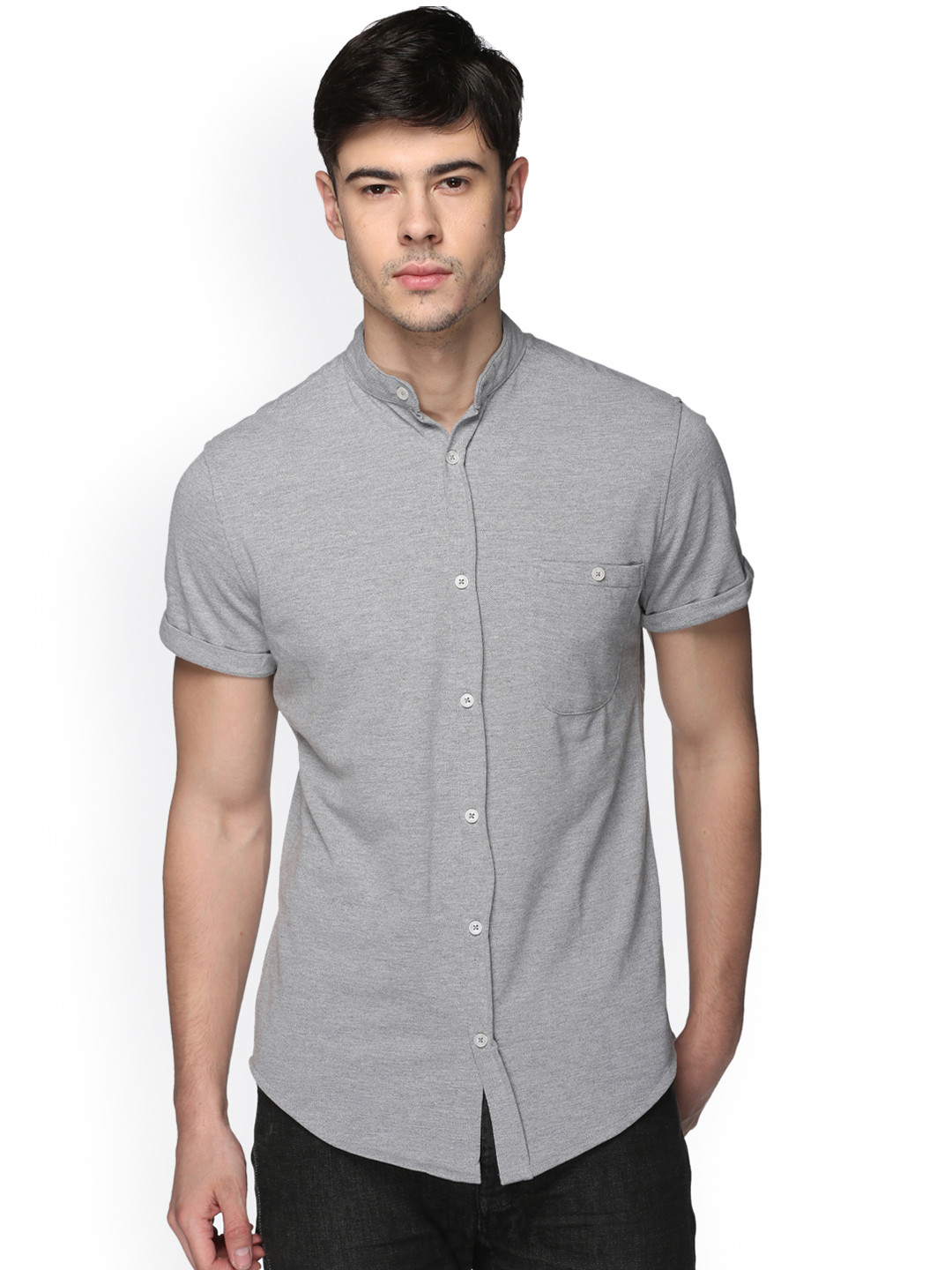 Buy Club York Men Grey Regular Fit Solid Casual Shirt Shirts for Men
