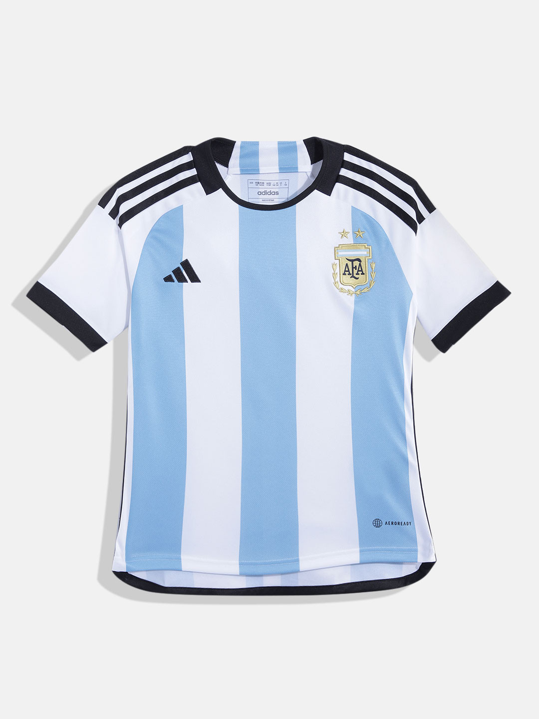 Buy ADIDAS Kids White & Blue Striped Applique AFA Football FIFA HE6632