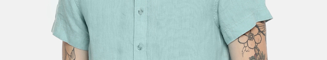 Buy Timberland Men Blue Slim Fit Solid Linen Casual Shirt - Shirts for ...