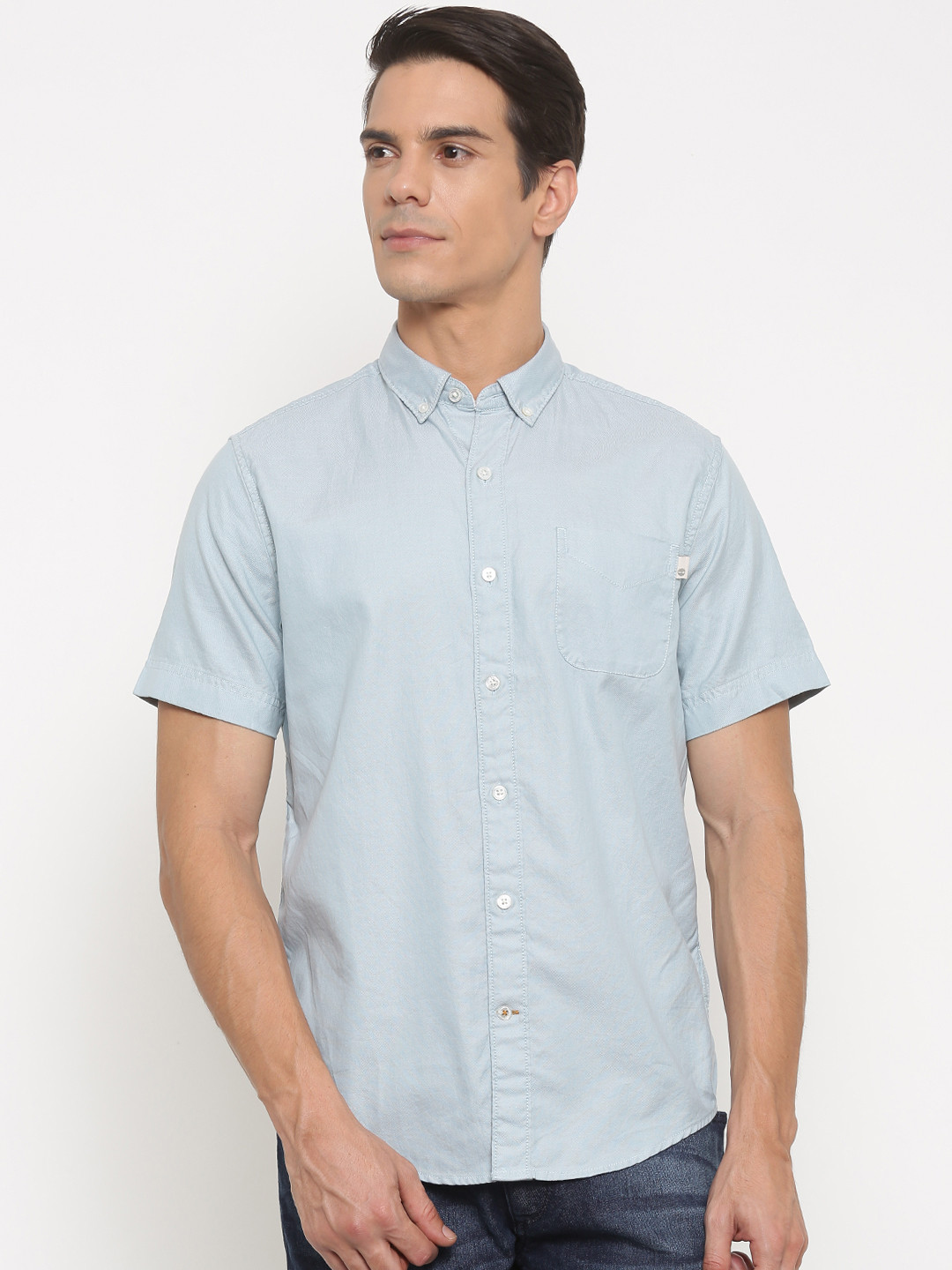 Timberland Blue Cotton Men's Shirt