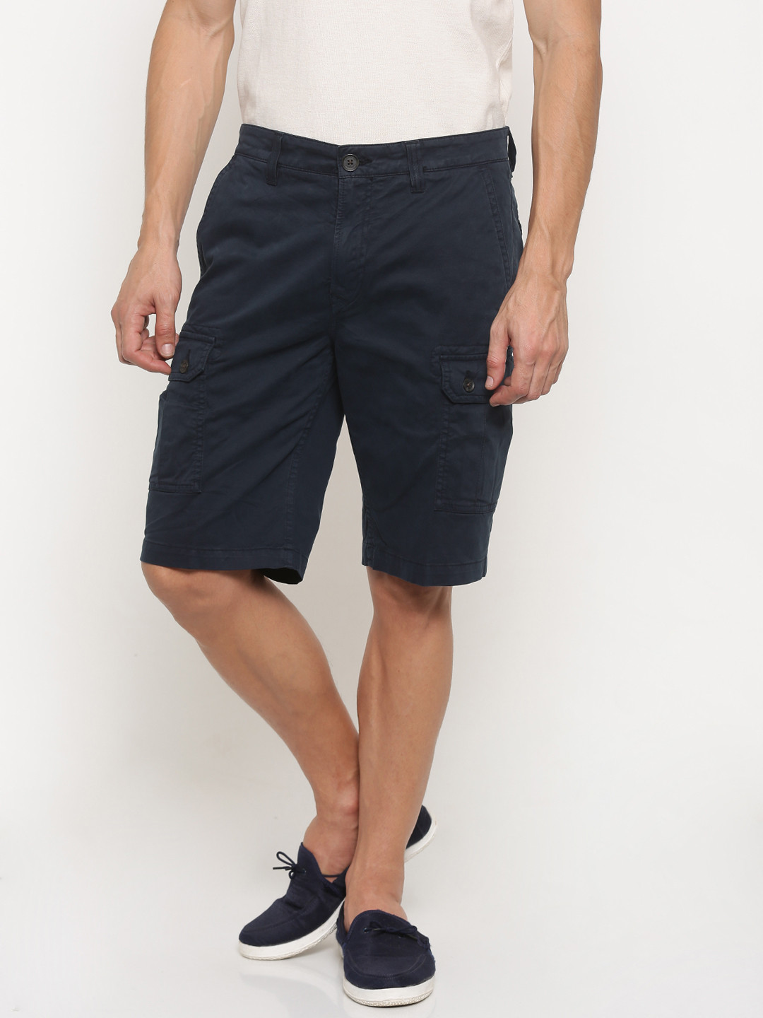 Buy Timberland Men Navy Solid Straight Fit Cargo Shorts Shorts for