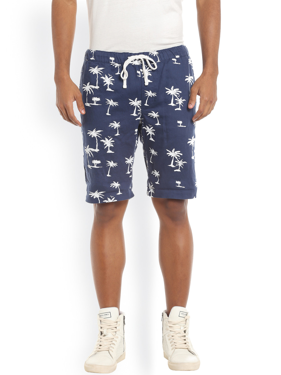 Buy Jack & Jones Men Navy Printed Regular Fit Shorts Shorts for Men