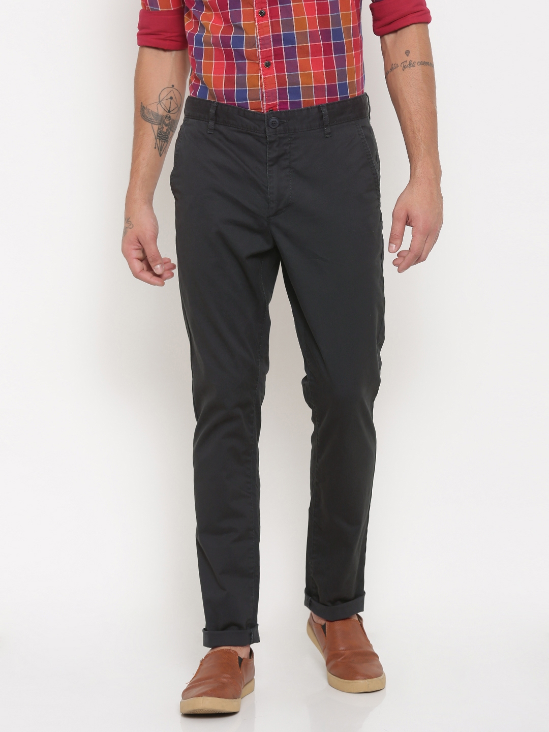 charcoal chinos