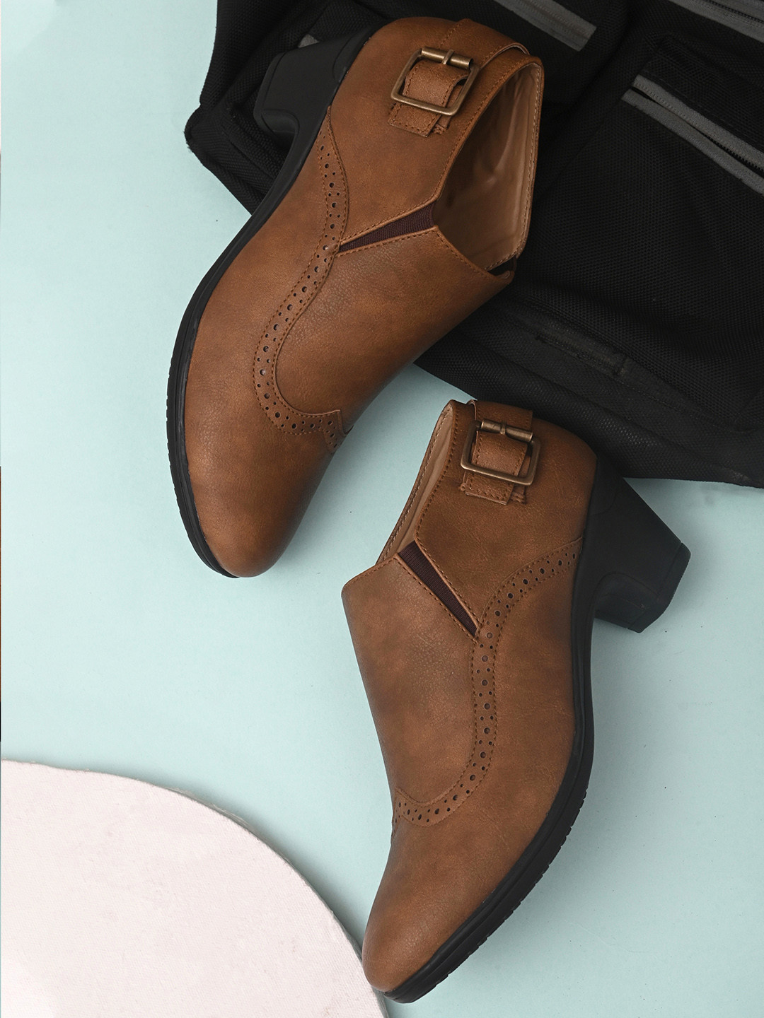 Buy El Paso Tan Faux Leather Casual Boots Boots for Women 20106542