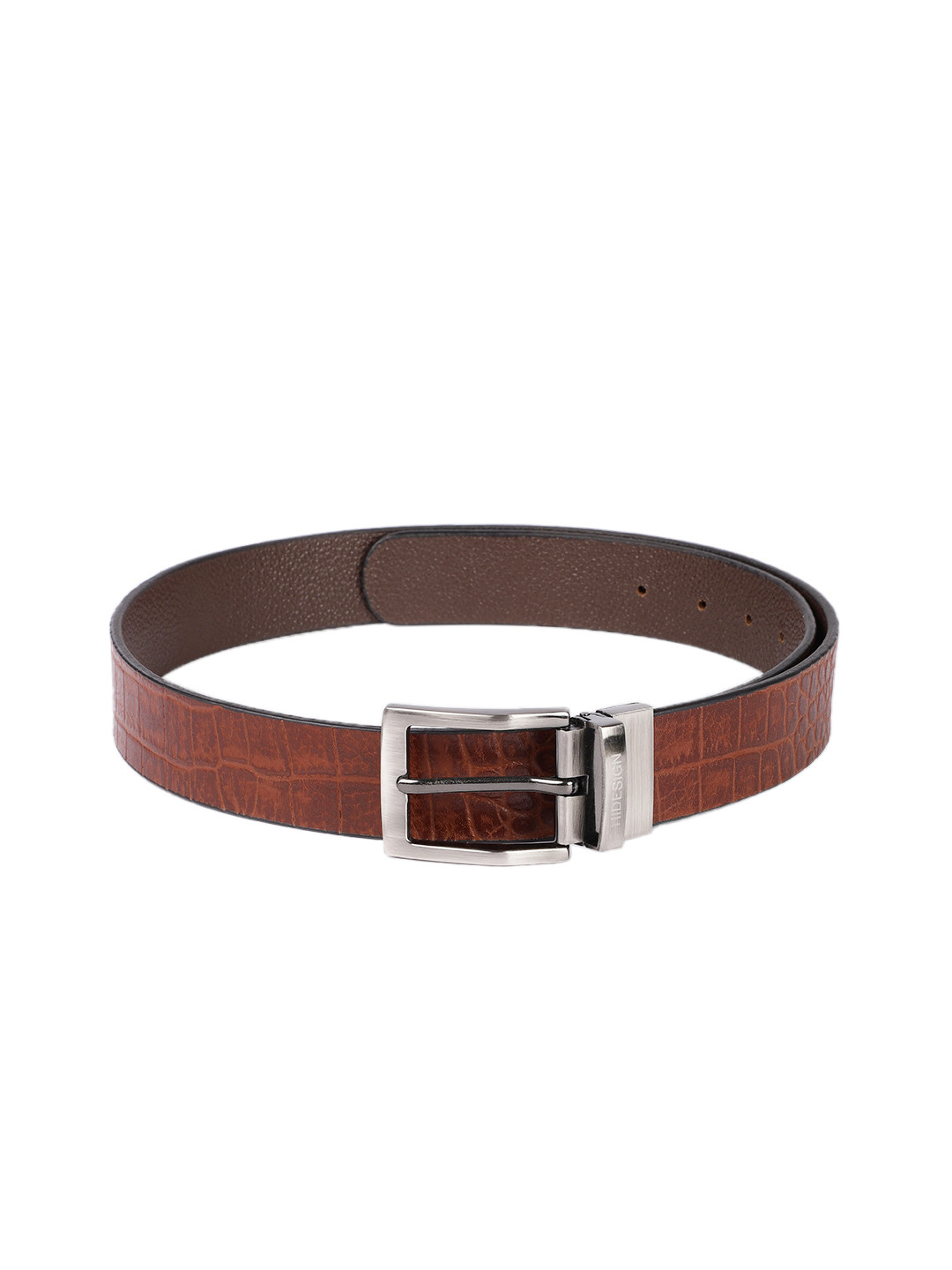 Buy Hidesign Men Tan Brown Textured Reversible Leather Belt Belts for