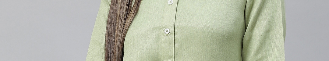 Buy Cottinfab Women Sage Green Formal Shirt - Shirts for Women 20118380 ...